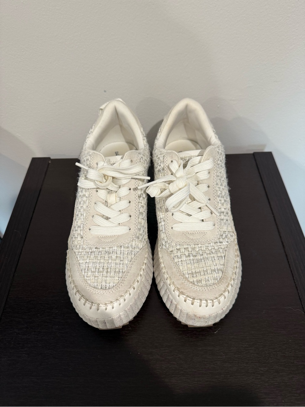 Universal Thread Cream Tweed Lace-Up Sneakers